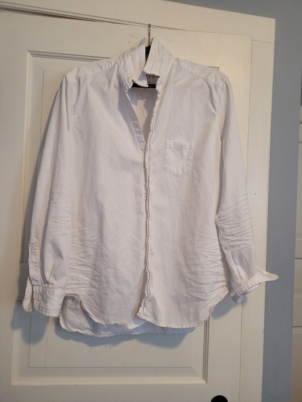 Frank & Eileen White Denim Eileen Shirt XL